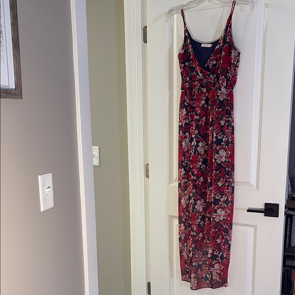 Lush Red and Pink Sleeveless High Low Sundress